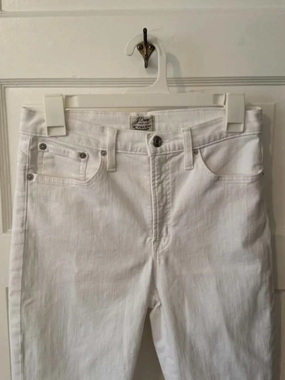 J.Crew White 10 Inch High Rise Toothpick Jeans Size 29P